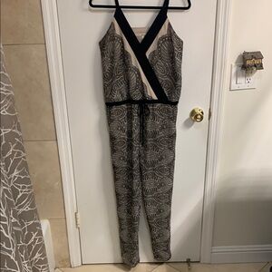 RACHEL Rachel Roy Black and Cream Jumpsuit with Tapered Legs in Sz 4
